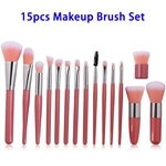 15pcs Synthetic Hair Cosmetics Makeup Brush Set  (Pink)