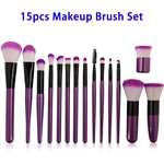 15pcs Synthetic Hair Cosmetics Makeup Brush Set  (Purple)