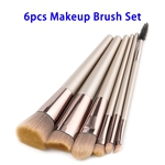6pcs/set Portable Super Soft Premium Wood Handle Makeup Brushes Set (Color 2)