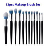 12pcs/set Synthetic Hair Wood Handle Makeup Brushes Set (Color 1)