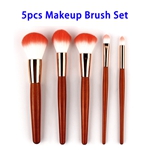 5pcs Portable Super Soft Premium Synthetic Hair Wood Handle Makeup Brushes