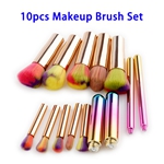 10pcs Super Soft Premium Synthetic Hair Colorful Gradient Handle Makeup Brushes Set (Color 2)