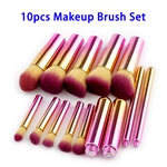 10pcs Super Soft Premium Synthetic Hair Colorful Gradient Handle Makeup Brushes Set (Color 3)