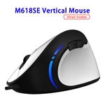 1000/1600/2400/3200DPI Delux M618SEU Wired Vertical Mouse (White)