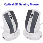 800/1200/1600DPI USB Rechargeable Wireless Optical 6D Gaming Mouse (White+Dark Grey)