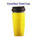 Portable Creative Plastic Water Bottles Coverless Twist Cup with Straw for Children and Adults(Yellow)