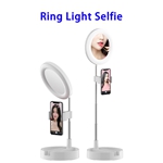 New Arrival 360 Degree Rotation Storage LED Cosmetic Mirror Makeup Mirror with Phone Holder(White)