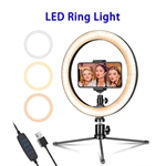 LED Selfie Flash Fill Ring Light Photographic Lighting with Tripod Stand
