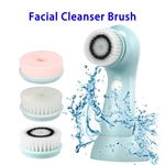 3 in 1 USB Rechargeable Facial Skin Scrubber Sonic Rotating Face Cleansing Brush(Blue)