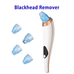New Design LED Electric 5 Gears Blackhead Vacuum Remover with 4 Replaceable Probes (White)