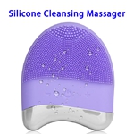 New Arrival Waterproof Vibration Silicone Facial Cleansing Brush for All Skin (Purple)