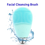 CE ROHS FCC Approved IPX7 Waterproof Vibration Silicone Massage Facial Cleansing Brush(Blue)