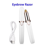 Ladys Shaver USB Rechargeable Painless Eyebrow Hair Remover for Women(white)