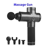 20 Speeds Sport Machine Handheld Vibration Deep Tissue Muscle Massage Gun (Black Carbon Fiber)