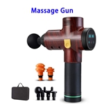 30 Speeds LED Display Handheld Vibration Percussion Deep Tissue Muscle Massage Gun (Wood)