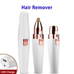 2 in 1 USB Charging Eyebrow Hair Remover Trimmer Electric Facial Hair Removal for Women