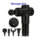 Newest Product 6 Speeds 2000mah Deep Tissue Vibration Percussion Button Control Muscle Massage Gun(Black)