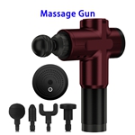 Newest Product 6 Speeds 2000mah Deep Tissue Vibration Percussion Button Control Muscle Massage Gun(Red)