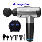 30 Speeds 6 Heads LED Display Vibration Percussion Deep Tissue Muscle Massage Gun (Sliver)