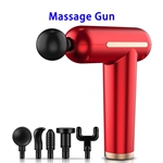 Brand New USB Rechargeable 3 Speed Modes Massage Gun Deep Tissue Percussion Body Massager (Red)