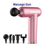 Brand New USB Rechargeable 3 Speed Modes Massage Gun Deep Tissue Percussion Body Massager (Pink)