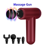 6 Speeds Body Massager Handheld Vibration Deep Tissue Muscle Massage Gun(Red)
