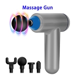 6 Speeds Body Massager Handheld Vibration Deep Tissue Muscle Massage Gun(Silver)