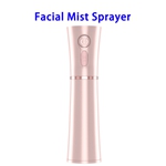 Nano Mist Sprayer Mini Facial Steamer Air Humidifier Facial Mist Sprayer Anion Moisture Diffuser(Pink)