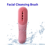 New Face Cleaning Device Silicone Facial Cleansing Brush(Pink)