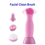 Skin Care Beauty Massage Silicone Electric Multifunctional Rotate Cleanser Facial Brush(Pink)