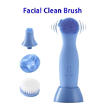 Skin Care Beauty Massage Silicone Electric Multifunctional Rotate Cleanser Facial Brush(Blue)