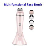 4 in 1 Facial Cleansing Brush Directional Rotation Mode Face Brush with  IPX7 Waterproof Multfunctional Face Brush(Pink)