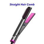 3 in 1 Hair Straightener and Curler Ceramic Hair Straightener Brush Fast Heating Adjustable Temperatures Hot Air Brush for All Hair Types(purple)