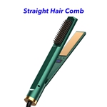 3 in 1 Hair Straightener and Curler Ceramic Hair Straightener Brush Fast Heating Adjustable Temperatures Hot Air Brush for All Hair Types(green)