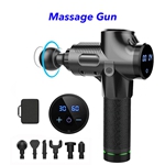 30 Speed 6 Heads Cordless Handheld Massage Gun Deep Tissue Percussion Body Massager (Black)