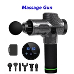 30 Speed 6 Heads Cordless Handheld Massage Gun Deep Tissue Percussion Body Massager (Carbon Fiber)