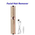 Newest Design USB Rechargeable Hair Remover Lady Portable Electric Eyebrow Razor Trimmer(Gold)