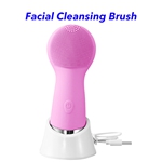 Newest Waterpoof CE ROHS Silicone Facial Cleansing Brush(Pink)