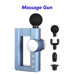 New Deep Tissue Percussion Mini Hot Compress LCD Fascia Massage Gun(Light blue)