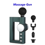 New Deep Tissue Percussion Mini Hot Compress LCD Fascia Massage Gun(Deep green)