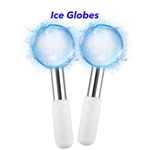 New Arrival Cooling Stainless Steel Heat and Cool Facial Ice Globes For Face (White)