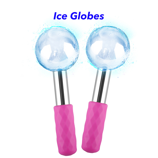 New Arrival Cooling Stainless Steel Heat and Cool Facial Ice Globes For Face (Purple)
