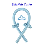 Beauty Hot Sell Sleeping Silk Hair Curler Heatless Hair Curl Silk Scrunchies Set Curling Ribbon (blue)