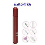 Portable USB Rechargeable Mini Nail Drill Kit Nail Polisher Electric Manicure & Pedicure Set (Red)