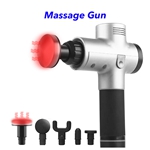 Trend 20 Speeds 5 Heads Heat Fascial Handheld Vibration Deep Tissue Muscle Massage Gun (White)