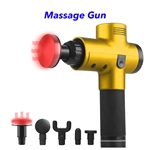 Trend 20 Speeds 5 Heads Heat Fascial Handheld Vibration Deep Tissue Muscle Massage Gun (Yellow)
