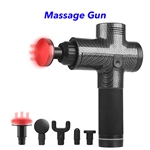 Trend 20 Speeds 5 Heads Heat Fascial Handheld Vibration Deep Tissue Muscle Massage Gun (Carbon Fiber)