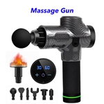 30 Speed Heated Gun Massager Cordless Handheld Massage Gun Deep Tissue Percussion Body Massager (Carbon Fiber)