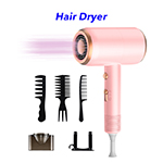 New 1800W High DC Motor Powerful and Stable Negative Ion Hair Dryer(Pink)