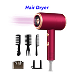 New 1800W High DC Motor Powerful and Stable Negative Ion Hair Dryer(Red)